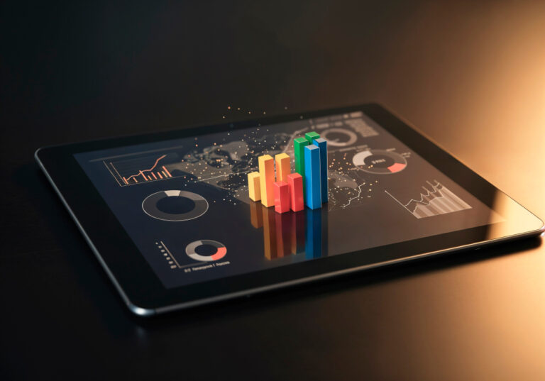 Analista de marketing digital evaluando métricas de tasa de conversión, alcance y costo por adquisición