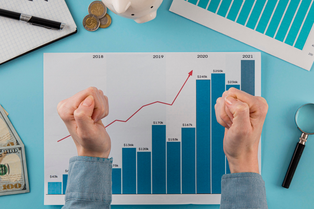 analítica web que muestra el crecimiento del tráfico orgánico y el retorno de inversión